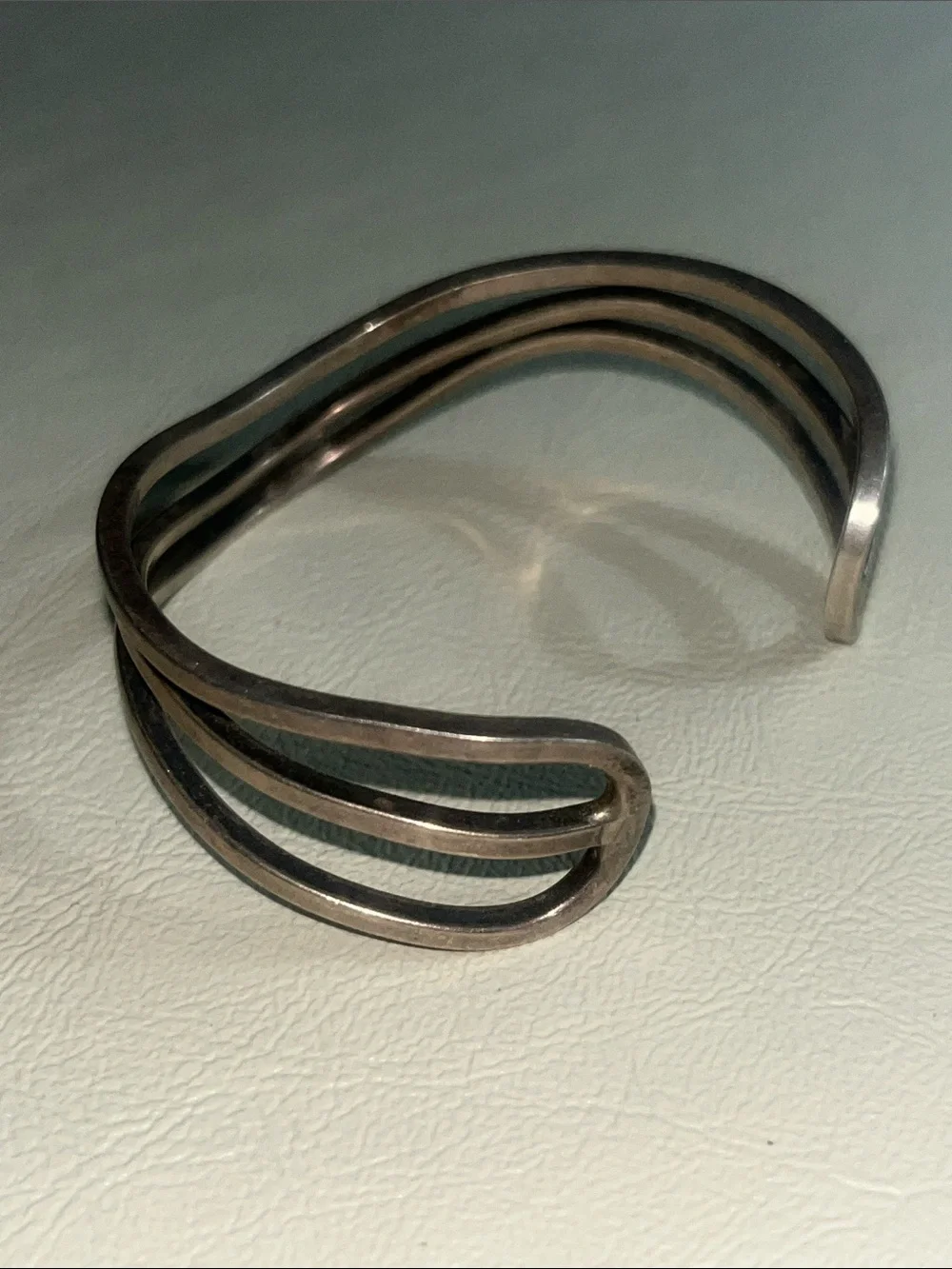 Mexico 925 Sterling Multi-Row Open Cuff Bracelet